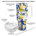 personalized los angeles rams camo mashup blue white curved tumbler best selling.webp