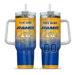 personalized los angeles rams gradient dots blue curved tumbler best selling.webp