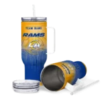 personalized los angeles rams gradient dots blue curved tumbler best selling.webp