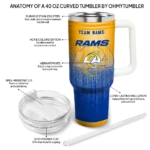 personalized los angeles rams gradient dots blue curved tumbler best selling.webp