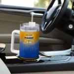 personalized los angeles rams gradient dots blue curved tumbler best selling.webp