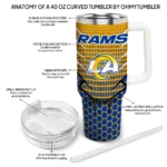 personalized los angeles rams hex texture blue curved tumbler best selling.webp