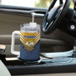 personalized los angeles rams hex texture blue curved tumbler best selling.webp