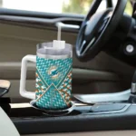 personalized miami dolphins chevron angle aqua curved tumbler best selling.webp