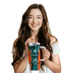 personalized miami dolphins hexagon armor aqua curved tumbler best selling.webp