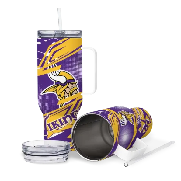 personalized minnesota vikings abstract paths purple curved tumbler high quality.webp