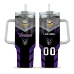 personalized minnesota vikings arrow armor purple black curved tumbler best selling.webp