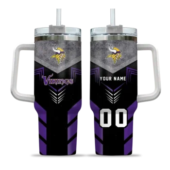 personalized minnesota vikings arrow armor purple black curved tumbler best selling.webp