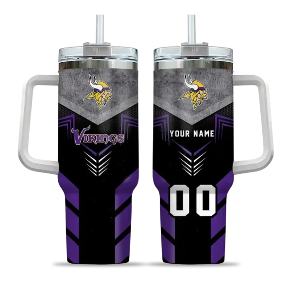 personalized minnesota vikings arrow armor purple black curved tumbler best selling.webp