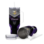 personalized minnesota vikings arrow armor purple black curved tumbler best selling.webp