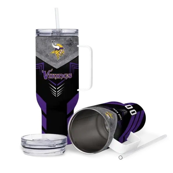 personalized minnesota vikings arrow armor purple black curved tumbler high quality.webp