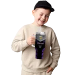 personalized minnesota vikings arrow armor purple black curved tumbler best selling.webp