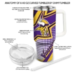 personalized minnesota vikings arrow burst purple curved tumbler best selling.webp