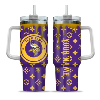 personalized minnesota vikings bullseye drips purple curved tumbler best selling.webp
