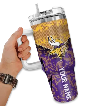 personalized minnesota vikings chevron stripe purple curved tumbler fashion forward.webp