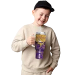personalized minnesota vikings chevron stripe purple curved tumbler best selling.webp