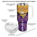 personalized minnesota vikings chevron stripe purple curved tumbler best selling.webp