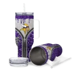 personalized minnesota vikings leopard zipper purple curved tumbler best selling.webp