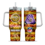 personalized minnesota vikings marbled stripes purple curved tumbler best selling.webp