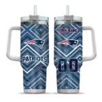 personalized new england patriots bold diamonds blue curved tumbler best selling.webp
