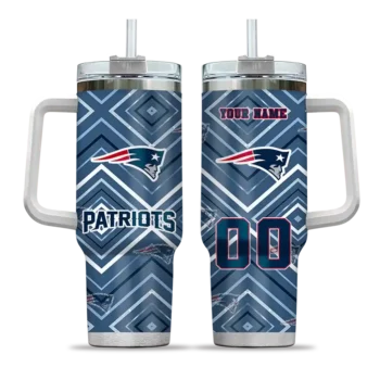 personalized new england patriots bold diamonds blue curved tumbler best selling.webp