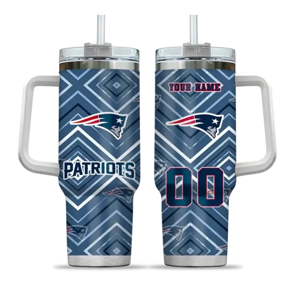 personalized new england patriots bold diamonds blue curved tumbler best selling.webp