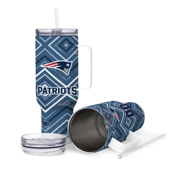 personalized new england patriots bold diamonds blue curved tumbler high quality.webp