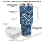 personalized new england patriots bold diamonds blue curved tumbler best selling.webp