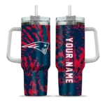 personalized new england patriots burst swirl blue curved tumbler best selling.webp