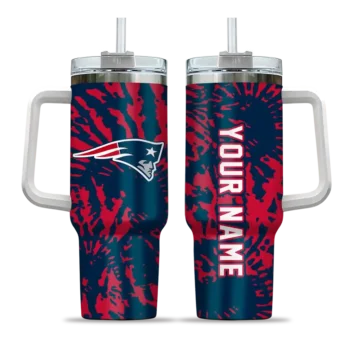 personalized new england patriots burst swirl blue curved tumbler best selling.webp