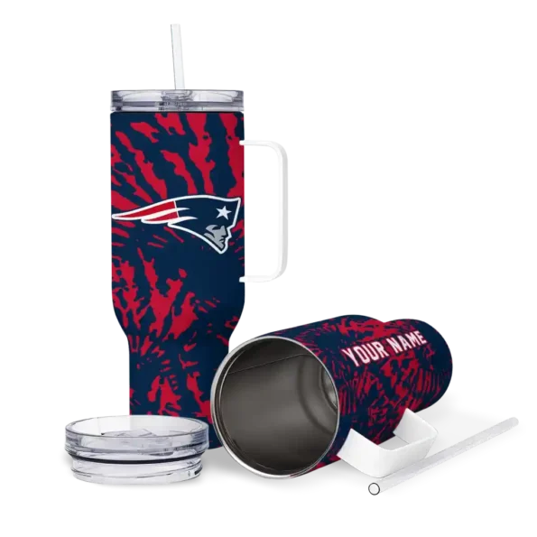 personalized new england patriots burst swirl blue curved tumbler high quality.webp