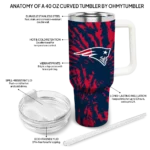 personalized new england patriots burst swirl blue curved tumbler best selling.webp