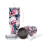 personalized new england patriots camo mashup blue white curved tumbler best selling.webp