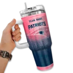 personalized new england patriots gradient dots blue curved tumbler best selling.webp