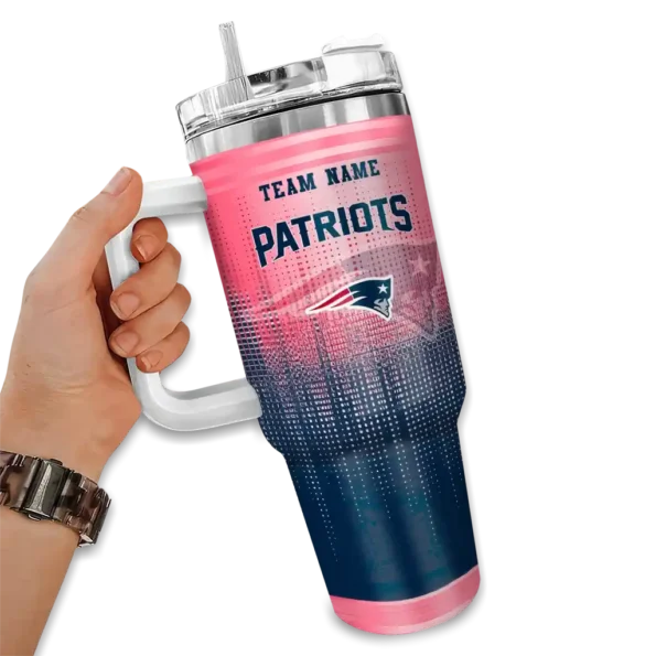 personalized new england patriots gradient dots blue curved tumbler fashion forward.webp