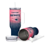 personalized new england patriots gradient dots blue curved tumbler best selling.webp
