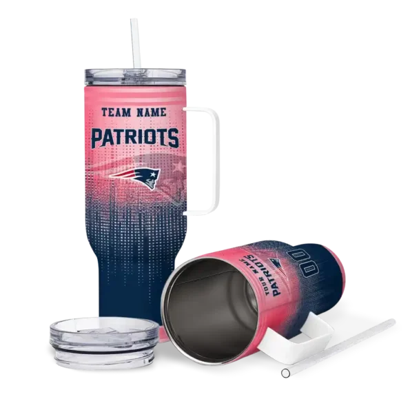 personalized new england patriots gradient dots blue curved tumbler high quality.webp