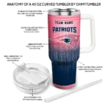 personalized new england patriots gradient dots blue curved tumbler best selling.webp