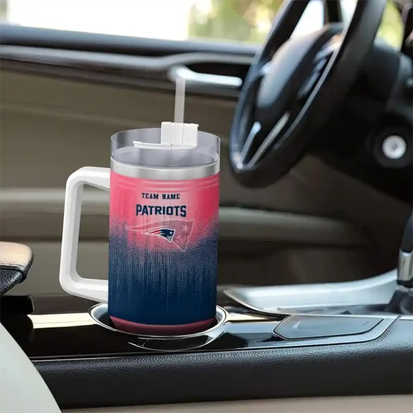 personalized new england patriots gradient dots blue curved tumbler trendy.webp