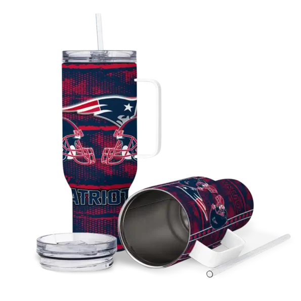 personalized new england patriots honey streaks blue curved tumbler high quality.webp