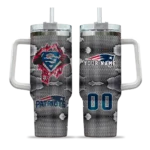 personalized new england patriots superman shield blue gray curved tumbler best selling.webp