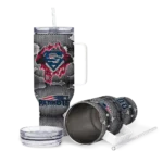 personalized new england patriots superman shield blue gray curved tumbler best selling.webp