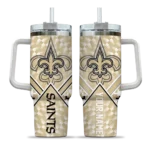 personalized new orleans saints chevron angle gold curved tumbler best selling.webp