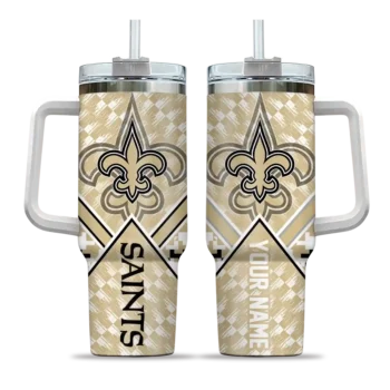 personalized new orleans saints chevron angle gold curved tumbler best selling.webp