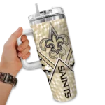 personalized new orleans saints chevron angle gold curved tumbler best selling.webp