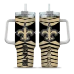 personalized new orleans saints chevron layers gold curved tumbler best selling.webp