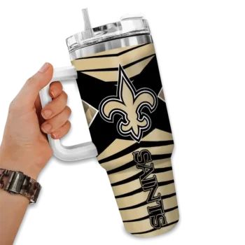 personalized new orleans saints chevron layers gold curved tumbler fashion forward.webp