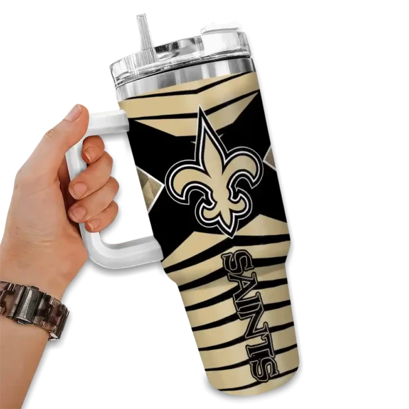 personalized new orleans saints chevron layers gold curved tumbler fashion forward.webp