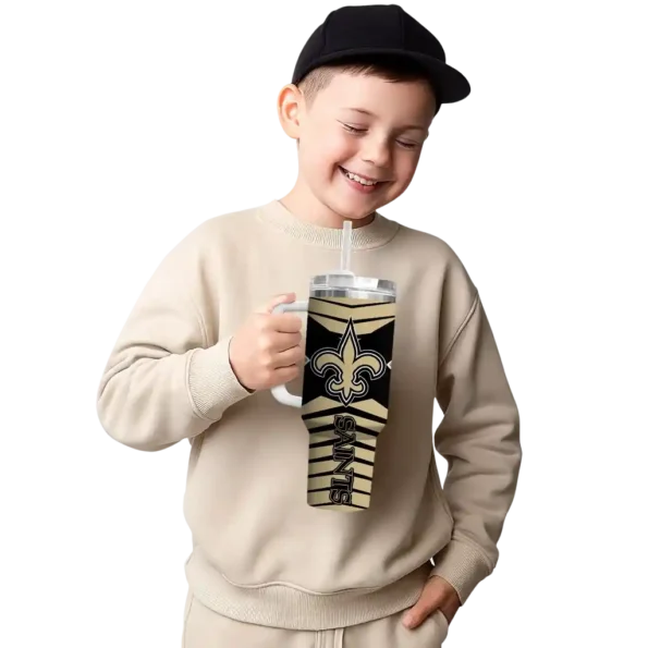 personalized new orleans saints chevron layers gold curved tumbler latest model.webp