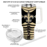 personalized new orleans saints chevron layers gold curved tumbler best selling.webp
